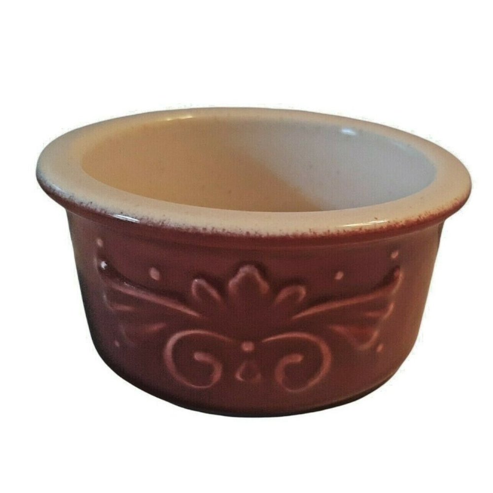 Red White Pfaltzgraff Ramekin Stoneware Dish